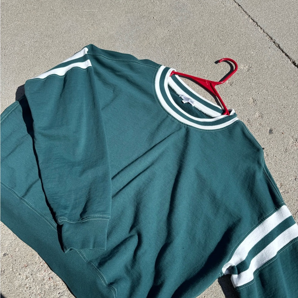 Teal and White Men's Sweater